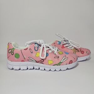 Women's Pink Patterned Sneakers